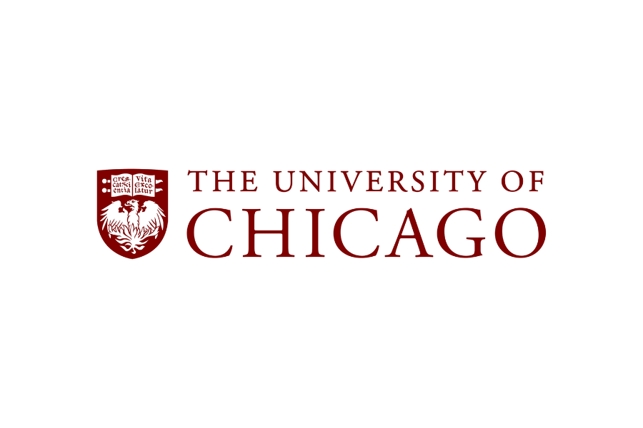 Logo of the University of Chicago with a red shield and black background.