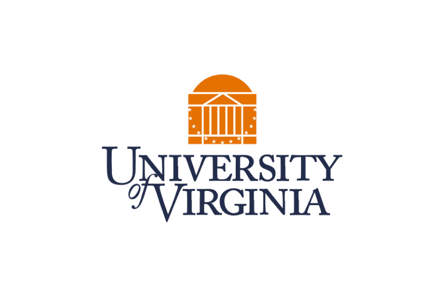 The University of Virginia logo with an orange arch and black door above the text 'University of Virginia' in dark blue.