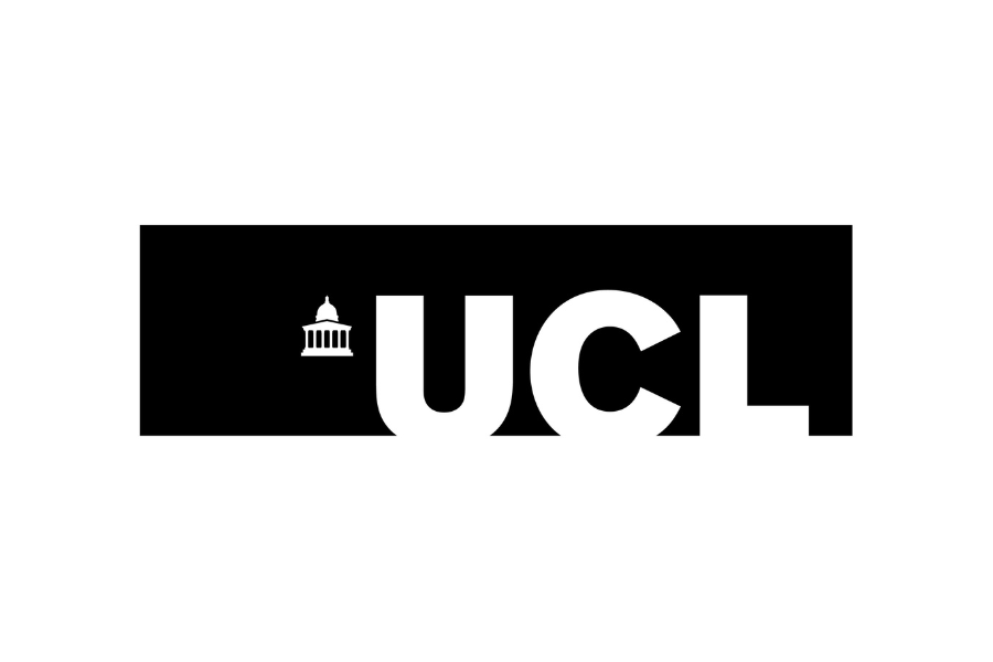 UCL logo on a black background with a white rectangular border and a small dome icon.