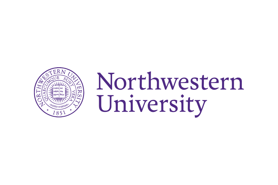 Northwestern University logo with purple seal and text.