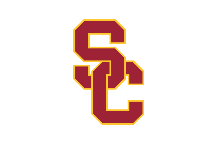 Logo of the University of Southern California with red and gold initials USC.
