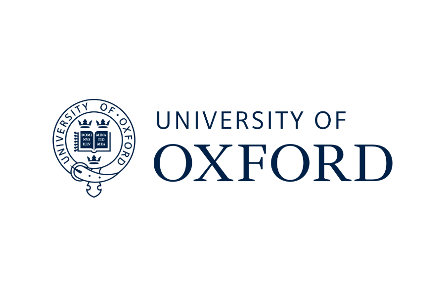 Oxford University logo with a shield containing an open book and the words 'University of Oxford'.