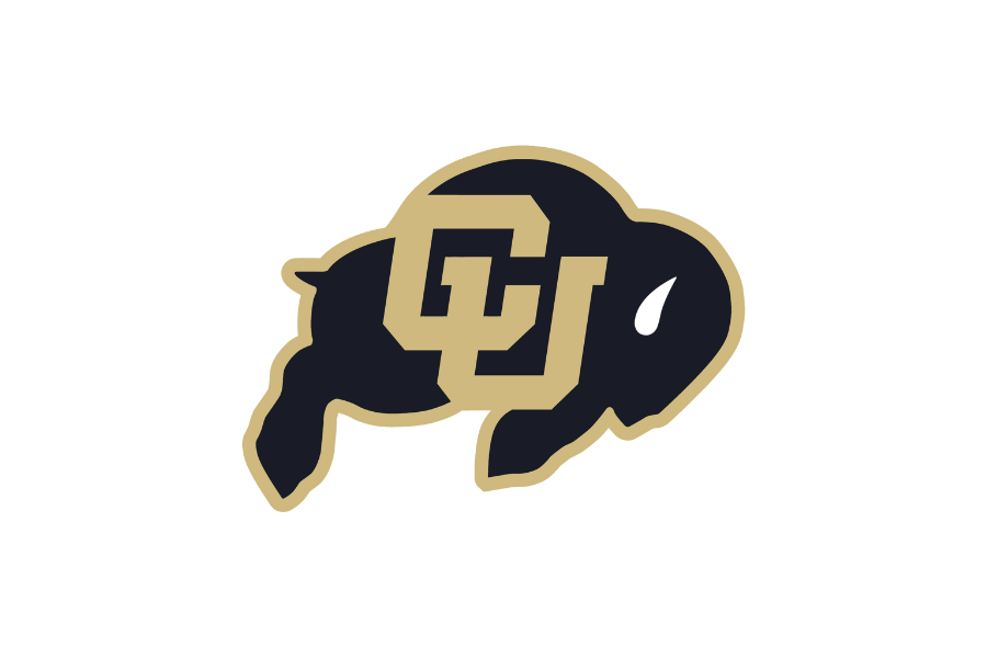 Illustration of a bison with the University of Colorado logo on its body.