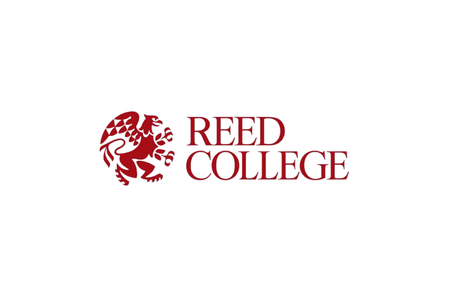 Reed College logo featuring a red griffin and the words Reed College in red text.