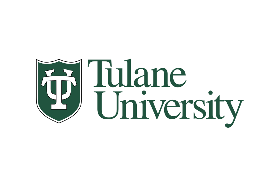 Tulane University logo featuring a shield with a stylized U and T, next to the text "Tulane University".