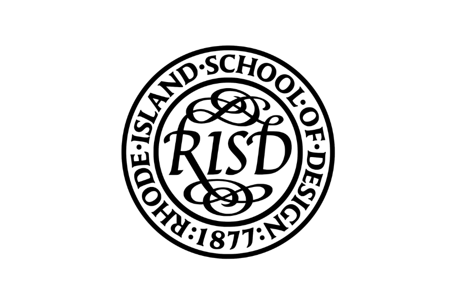 Seal of The Rhode Island School of Design featuring the initials R, I, S, D and decorative flourishes.