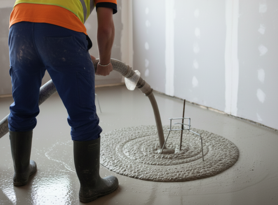 Aplicación de mortero autonivelante
