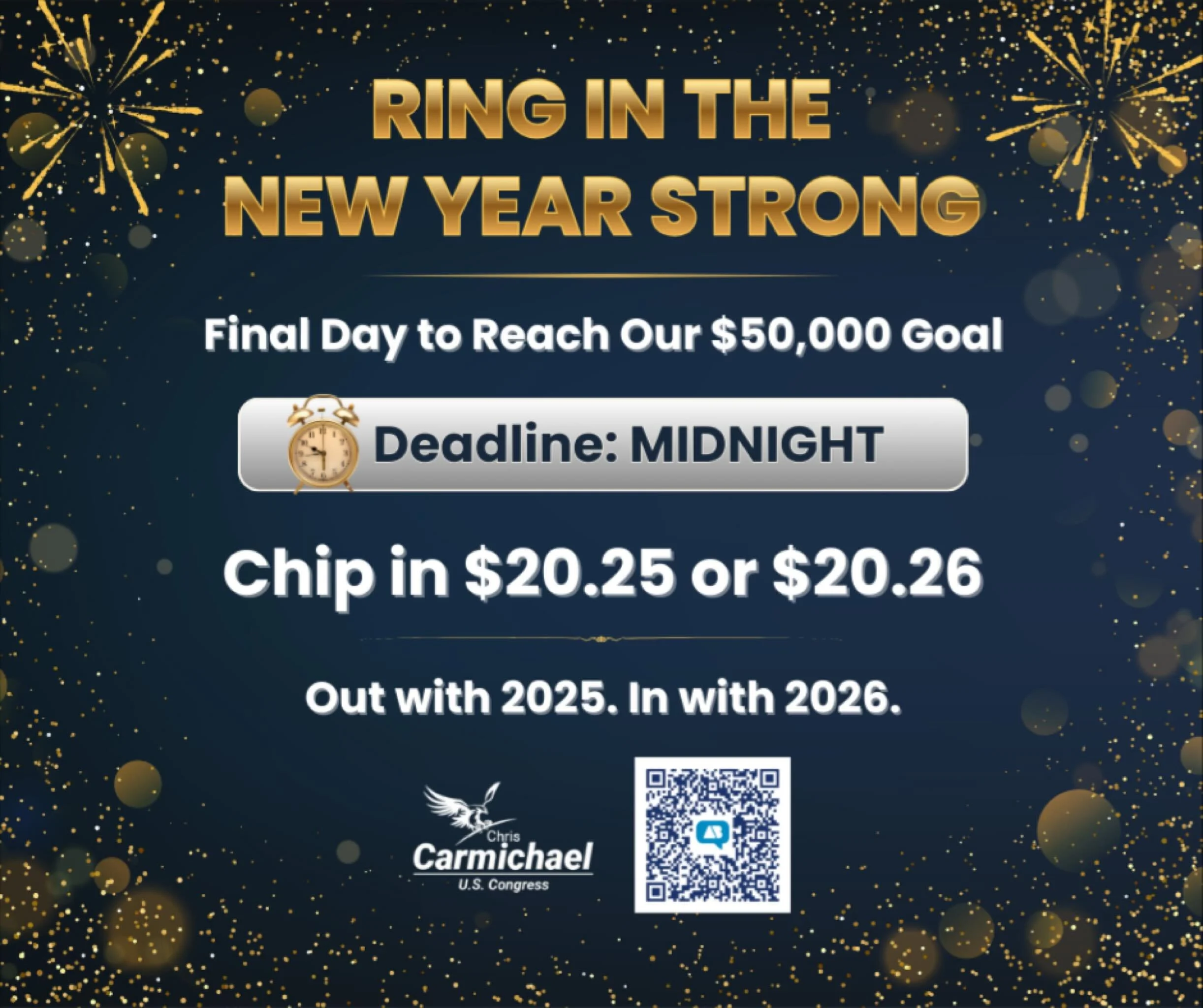 The countdown is on ⏰

As we ring in the New Year, we&rsquo;re also racing to the finish line.

Today is the final day of 2025 &mdash; and the deadline to help us reach our $50,000 goal.

Before the clock strikes midnight, chip in $20.25 or $20.26 an