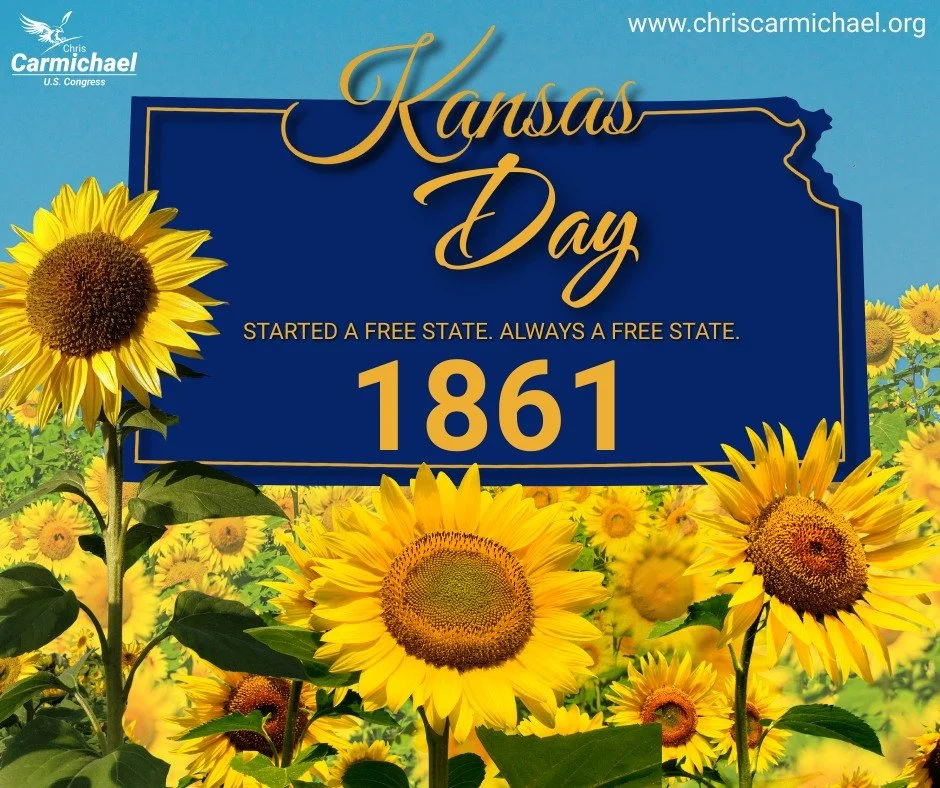 Happy Kansas Day 🌻

Kansas Day marks the anniversary of Kansas joining the Union in 1861, after a defining fight to enter as a Free State. That legacy shaped who we are: a state built on the belief that freedom, fairness, and opportunity should belo