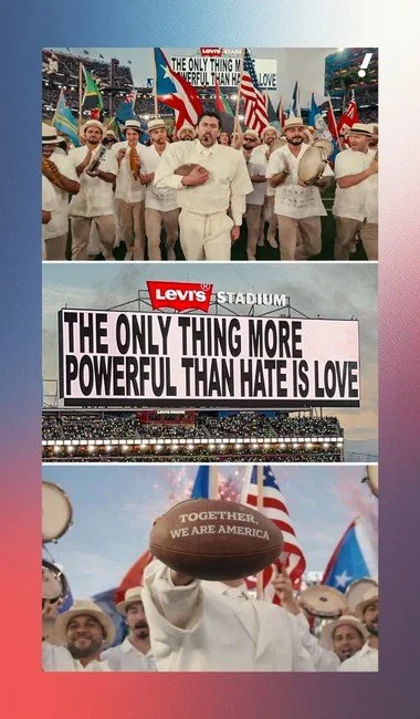 I&rsquo;ll be honest. I was up off the couch during the halftime show. 

Music does that. It pulls you in. 𝐈𝐭 𝐫𝐞𝐦𝐢𝐧𝐝𝐬 𝐲𝐨𝐮 𝐭𝐡𝐚𝐭 𝐭𝐡𝐢𝐬 𝐜𝐨𝐮𝐧𝐭𝐫𝐲 𝐡𝐚𝐬 𝐚𝐥𝐰𝐚𝐲𝐬 𝐛𝐞𝐞𝐧 𝐦𝐨𝐫𝐞 𝐭𝐡𝐚𝐧 𝐩𝐨𝐥𝐢𝐭𝐢𝐜𝐬. 

The American sto