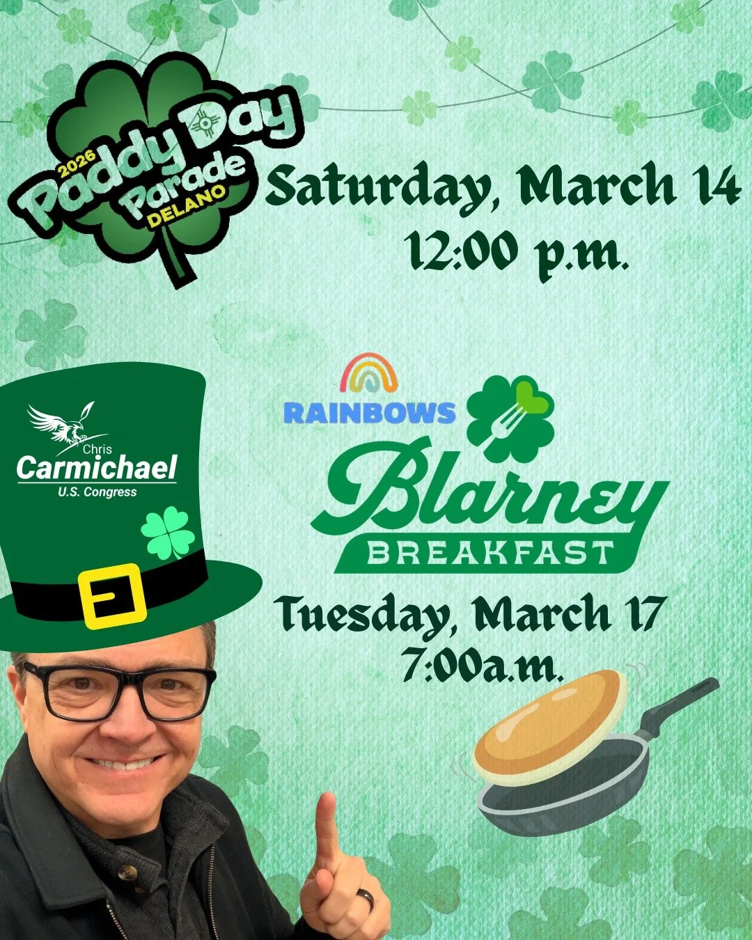 🍀𝗙𝗜𝗡𝗗 𝗧𝗛𝗘 𝗟𝗘𝗣𝗥𝗘𝗖𝗛𝗔𝗨𝗡&hellip; 𝗢𝗥 𝗙𝗜𝗡𝗗 𝗖𝗛𝗥𝗜𝗦!🍀

On St. Patrick&rsquo;s Day, people say if you find a leprechaun, you might discover a pot of gold. 

Well this year in Kansas&rsquo; 4th District, you might have a better cha