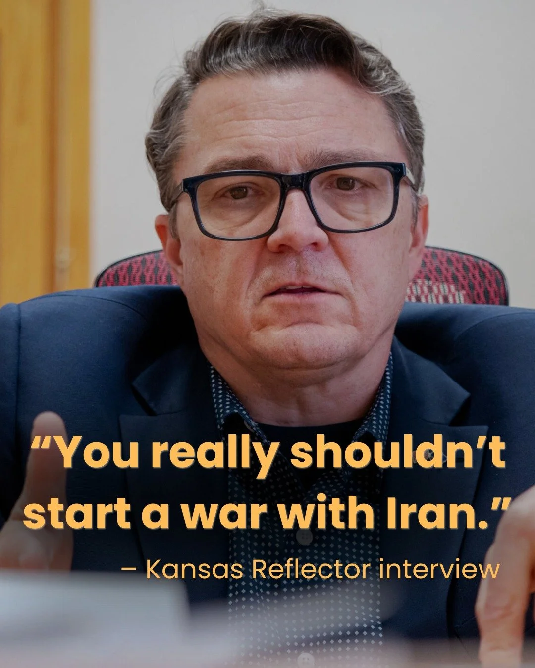&ldquo;You really shouldn&rsquo;t start a war with Iran.&rdquo;

That&rsquo;s not politics&mdash;that&rsquo;s experience.

Grateful to the @kansasreflector for the conversation. After 31 years in uniform, these are the kinds of decisions that carry r