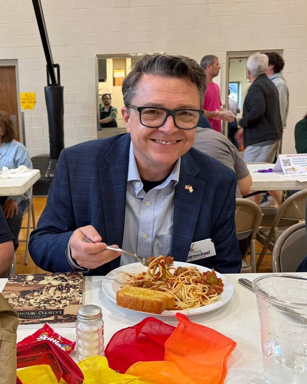 After the AFT convention, we made our way to the Camp Sunflower Kansas spaghetti dinner and enjoyed a delicious meal of spaghetti and meatballs. Compliments to the chef. I was told it was a family recipe passed down for generations. 

Good food, good
