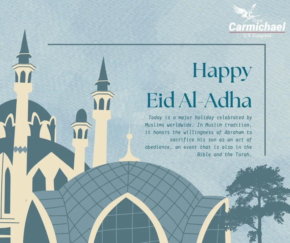 Wishing everyone in Kansas and across the country a blessed and peaceful Eid al-Adha!

Today is a reminder of the values that bring people together across faiths and communities: sacrifice, compassion, generosity, and service to others. As we celebra