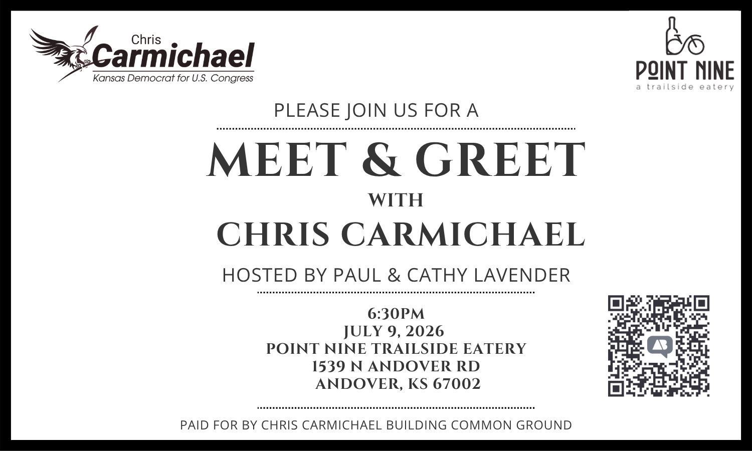Meet & Greet Hosted by Paul & Cathy Lavender