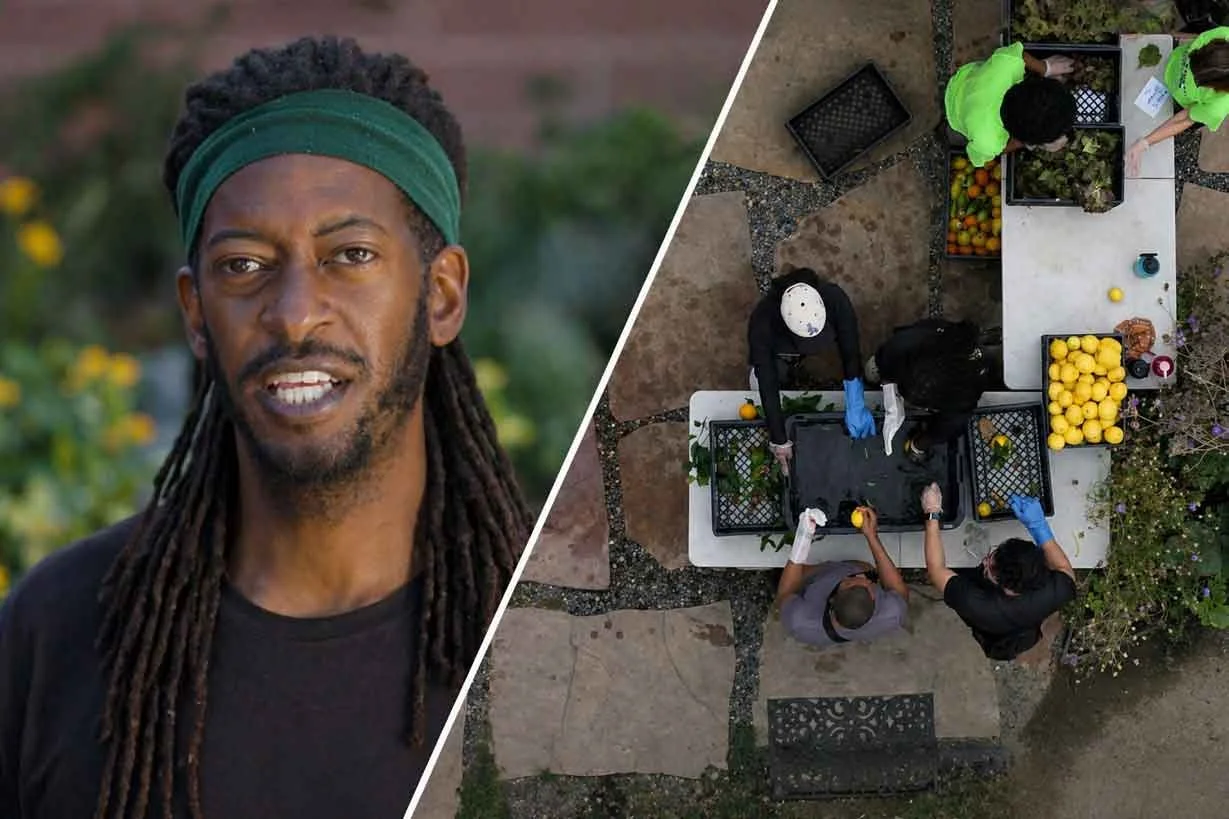 Documentary-style portrait and community agriculture scene showing nonprofit storytelling and mission-driven video production for a nonprofit in Los Angeles, filmed by Gnomebird Productions and edited by Aeilea Media.