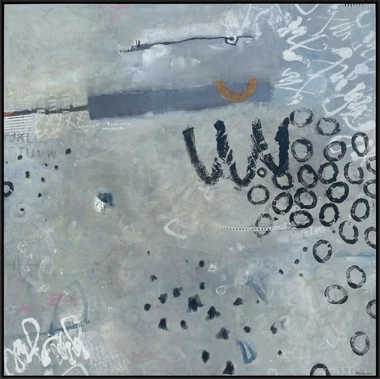 'The Tumbling' - Acrylic and Mixed Media on Canvas Panel - 100 cm x 100 cm x 3.8 cm