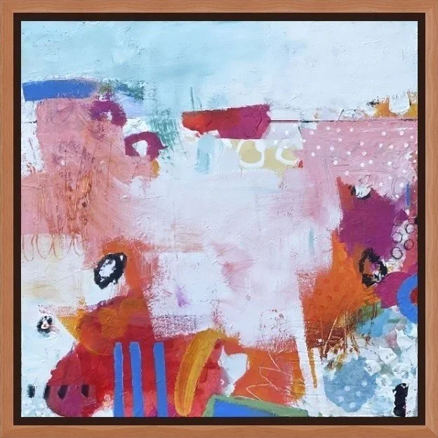 'For The Love Of Summer' - Acrylic and Mixed Media on Cradled Wood Panel - 30 cm x 30 cm x 2 cm