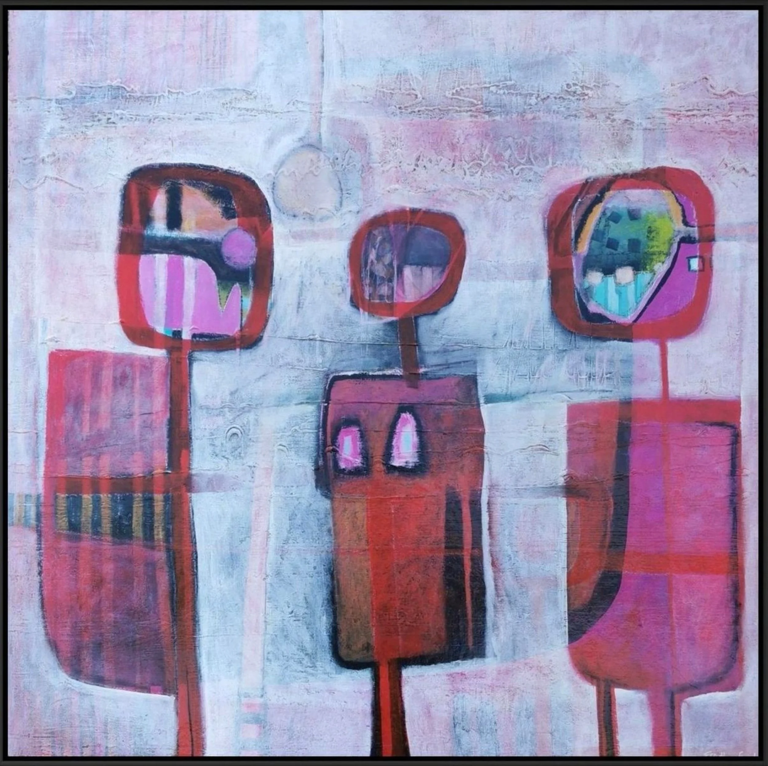 'The Conversation' - Acrylic on Canvas Panel - 100 cm x 100 cm x 3.8 cm