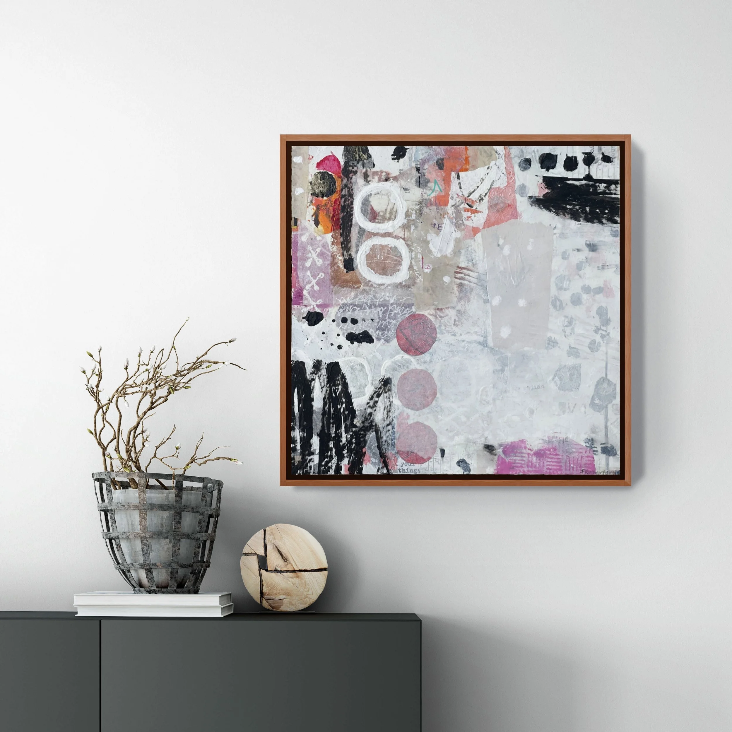 Moments of Clarity Lost in Time with Japanese Inspired decor on dark bench.