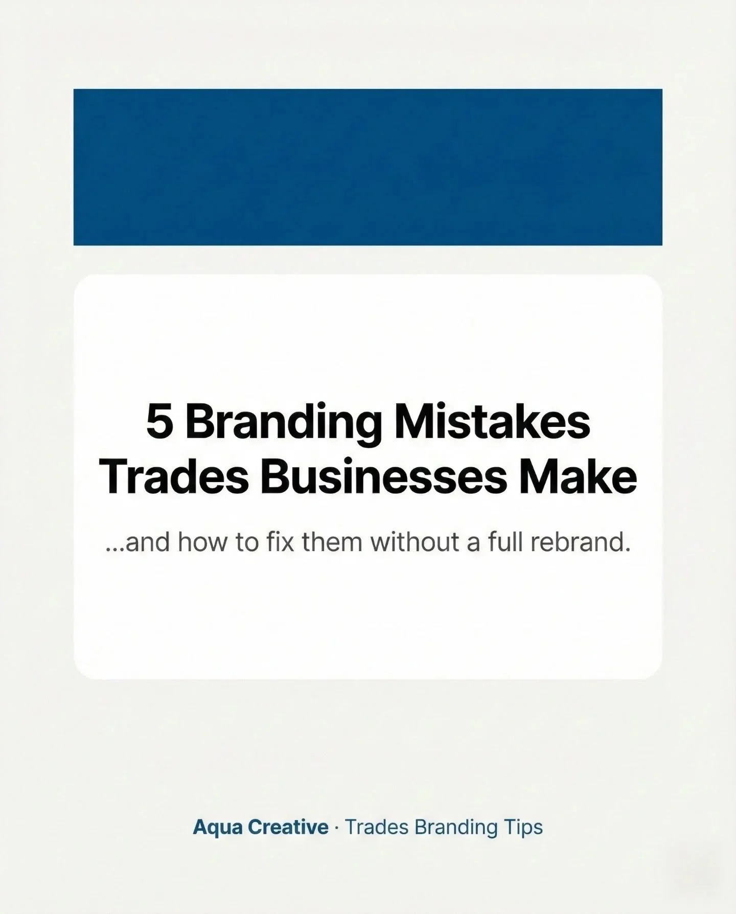 Most trades businesses don&rsquo;t need a full rebrand&mdash;they just need a few key fixes.
These are the most common design mistakes that make a good company look inconsistent (and how to fix them).

When your visuals are clean, people trust your w