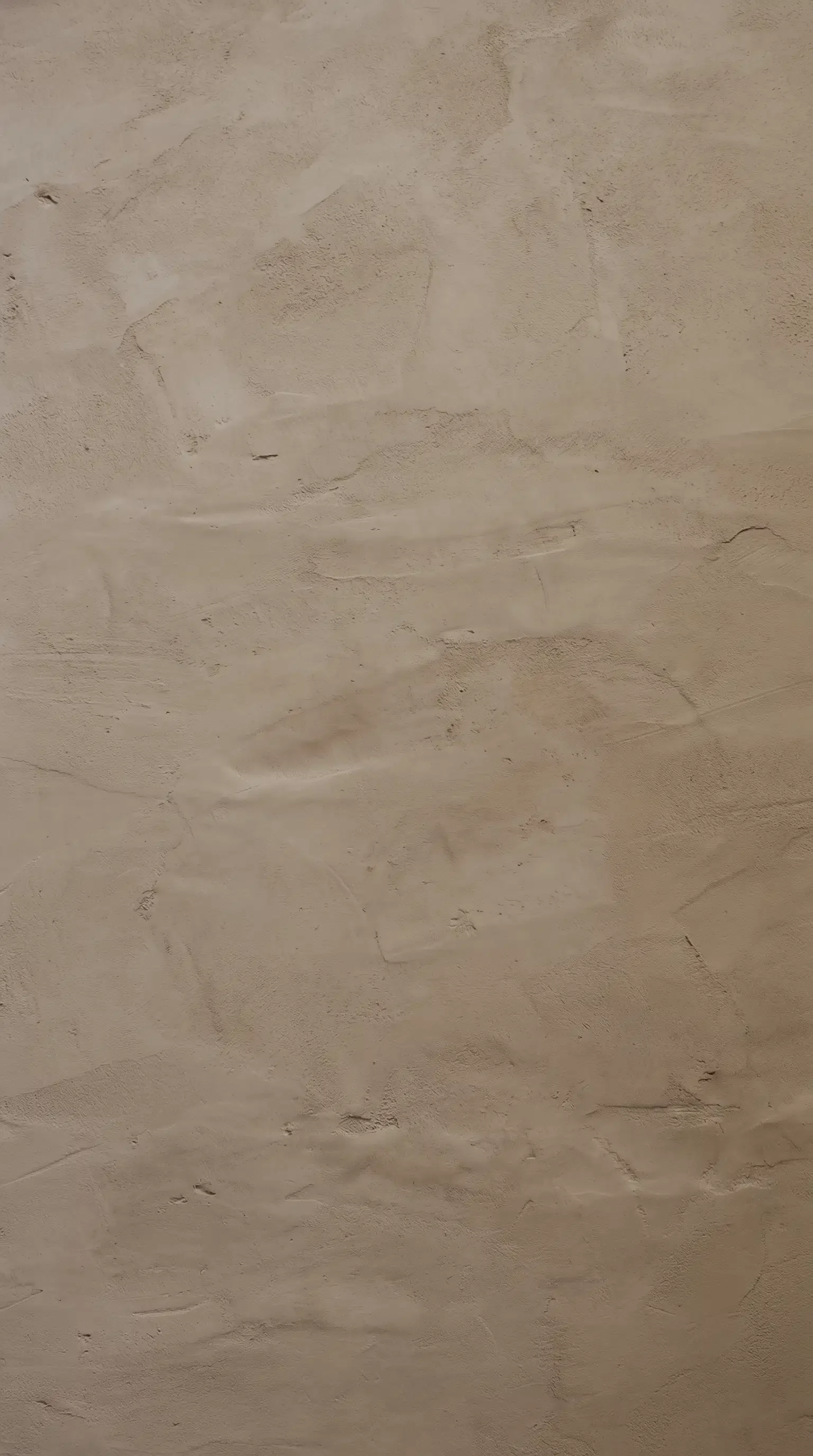 Close-up of a textured beige Venetian plaster wall with subtle trowel strokes.