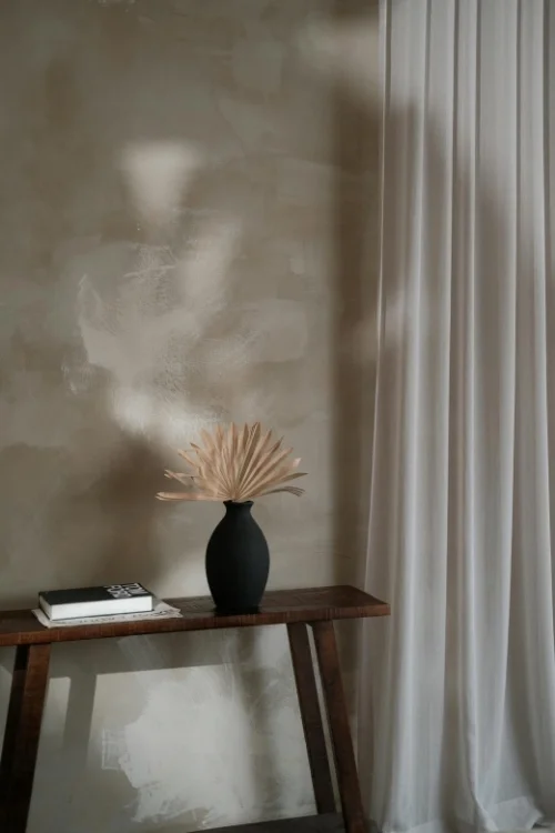 Living Room Corner Detail with Lime Paint Wall