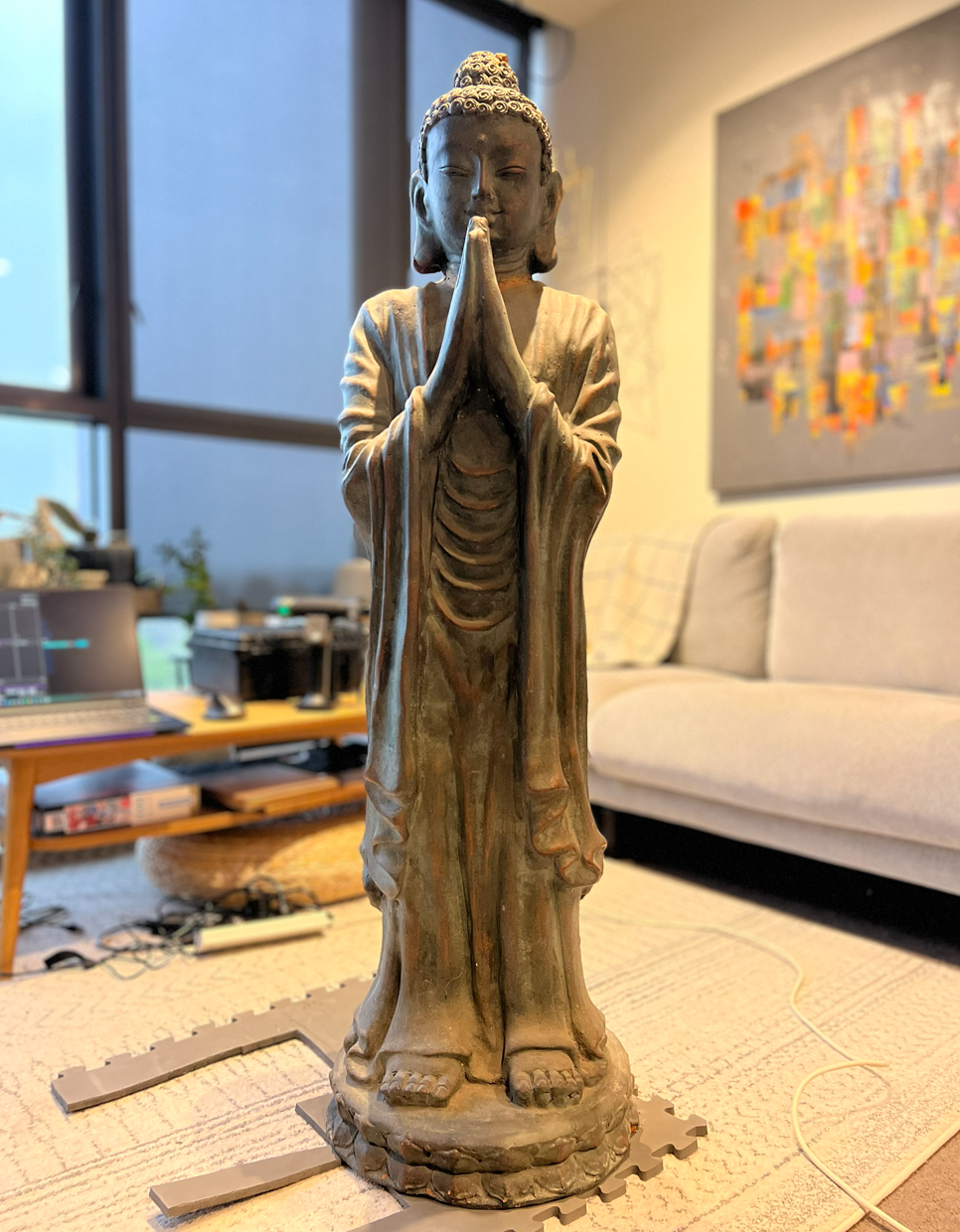 Original large statue used as reference for 3D scanning and digital reconstruction