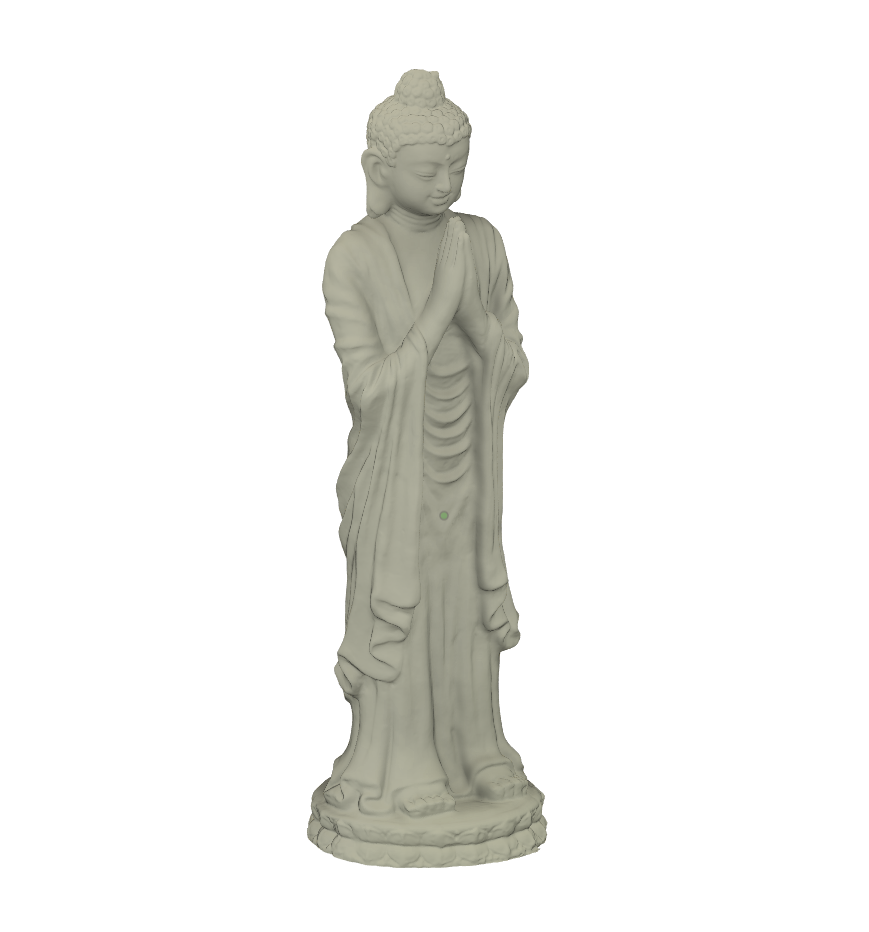 Clean 3D scanned model of statue prepared for digital reproduction and scaling