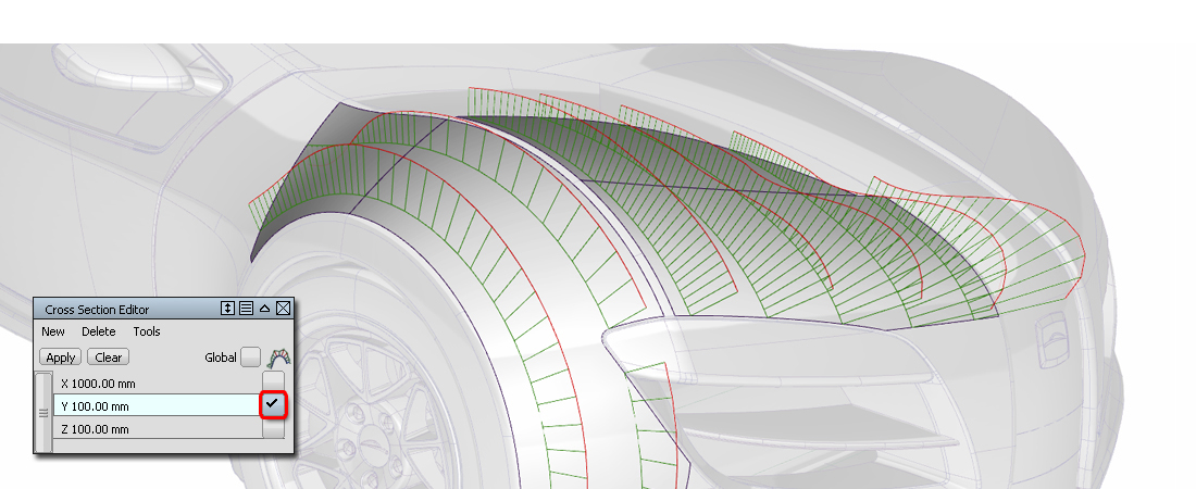 Class-A surface modelling for automotive design with smooth curvature continuity