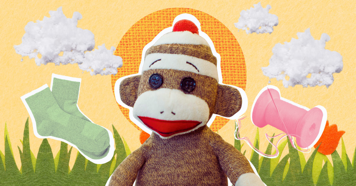 A cover graphic made for the story: How Midwest Ingenuity Made the Iconic Sock Monkey