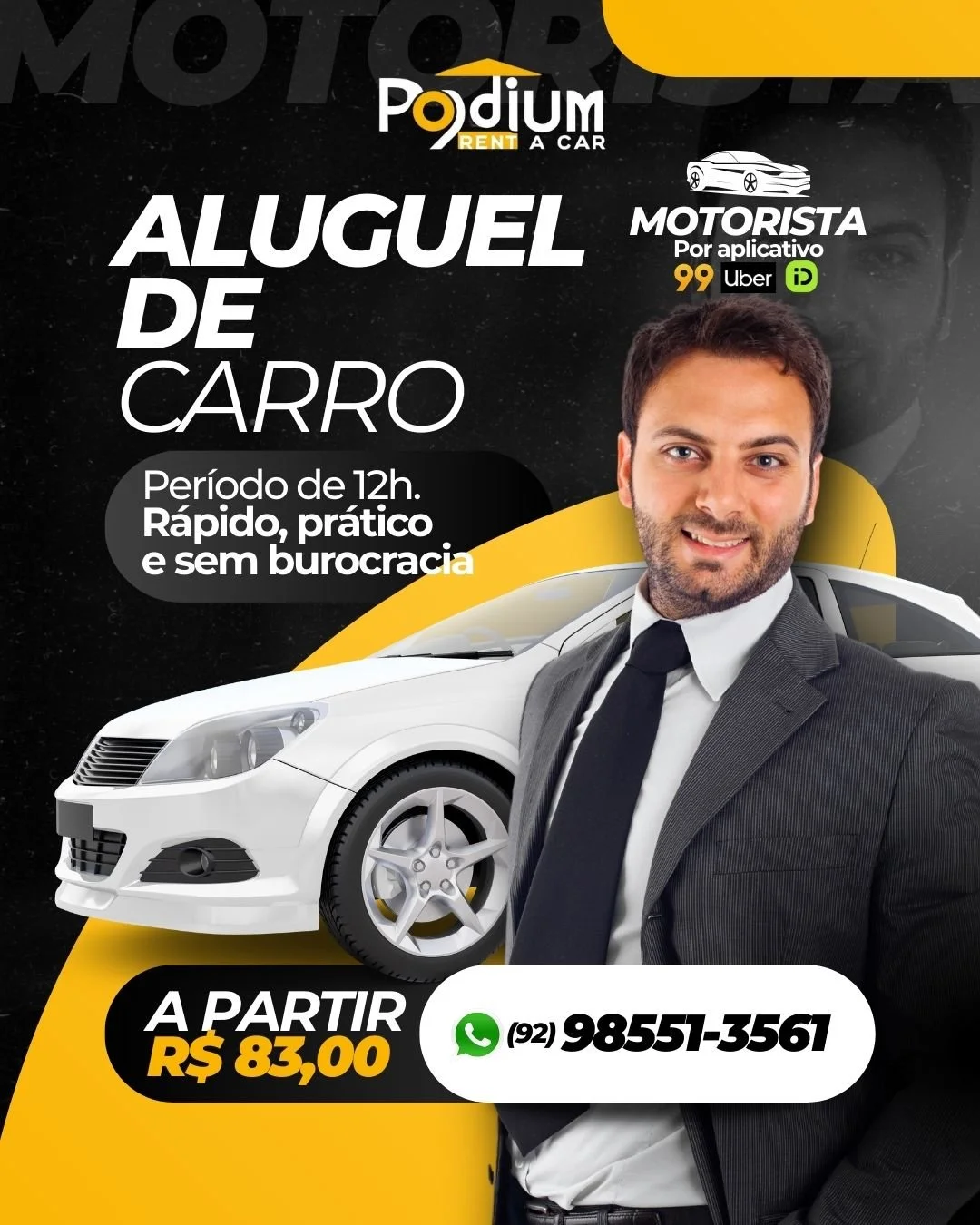 Motorista de Aplicativo Período de 12h.