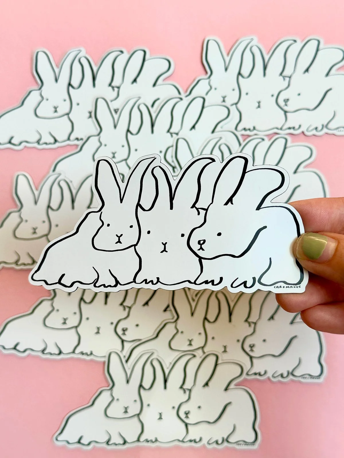 Three Bunnies Magnet