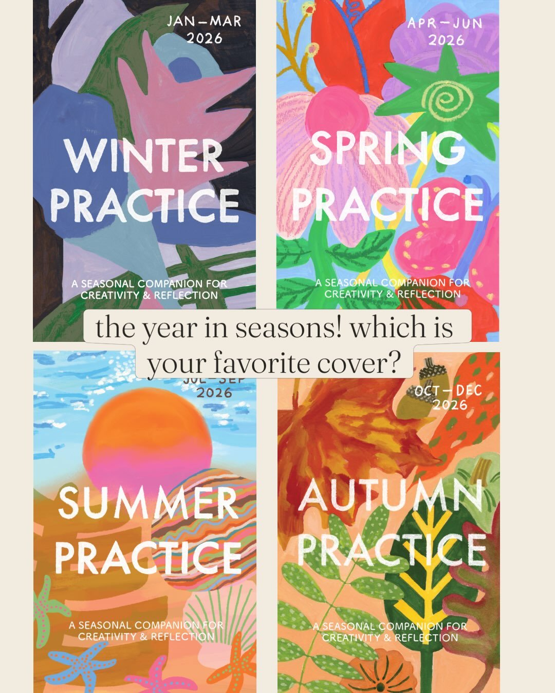 Which seasonal zine cover is your favorite? Collect the limited Autumn Practice zine now through 8/16 in my shop 🍂