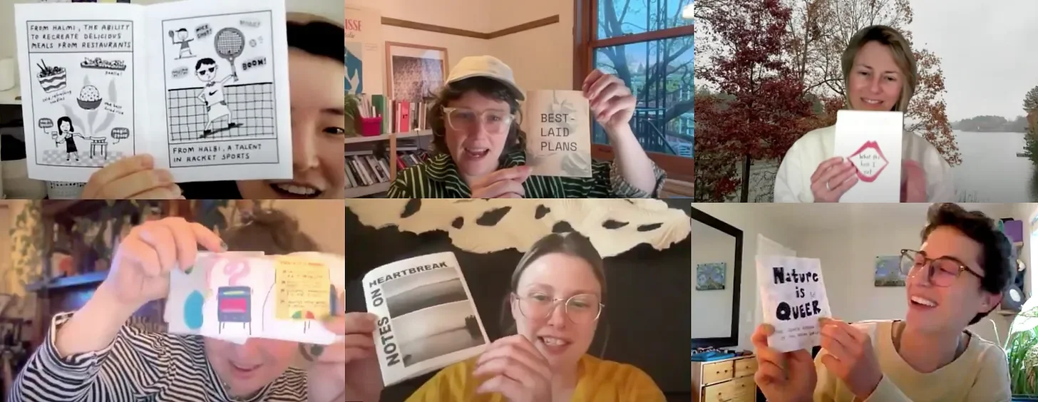 Virtual meeting of Zine Lab cohort