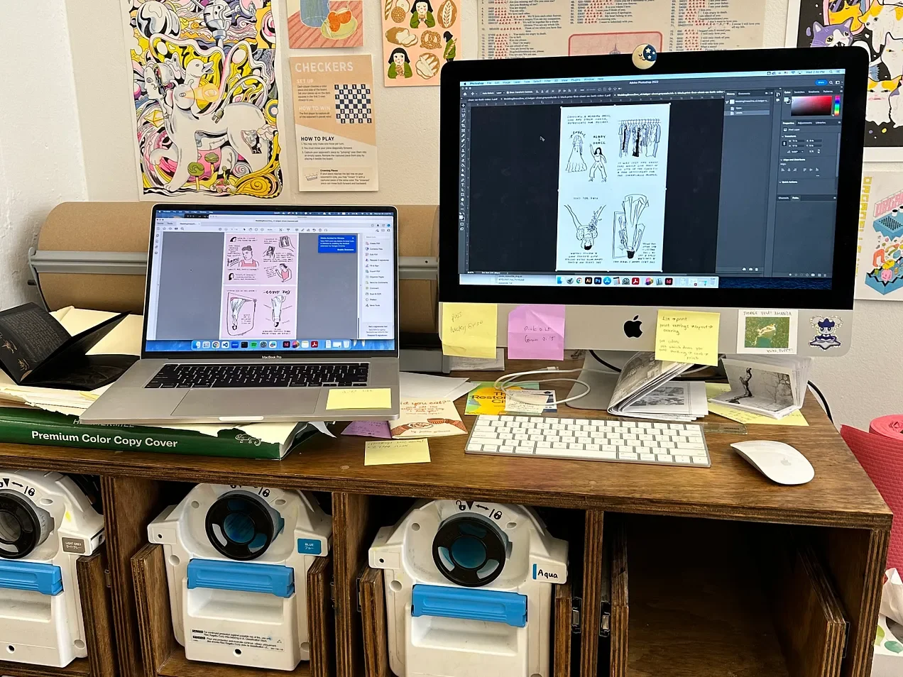 Risograph printing computer lab station, taken by Carolyn Yoo