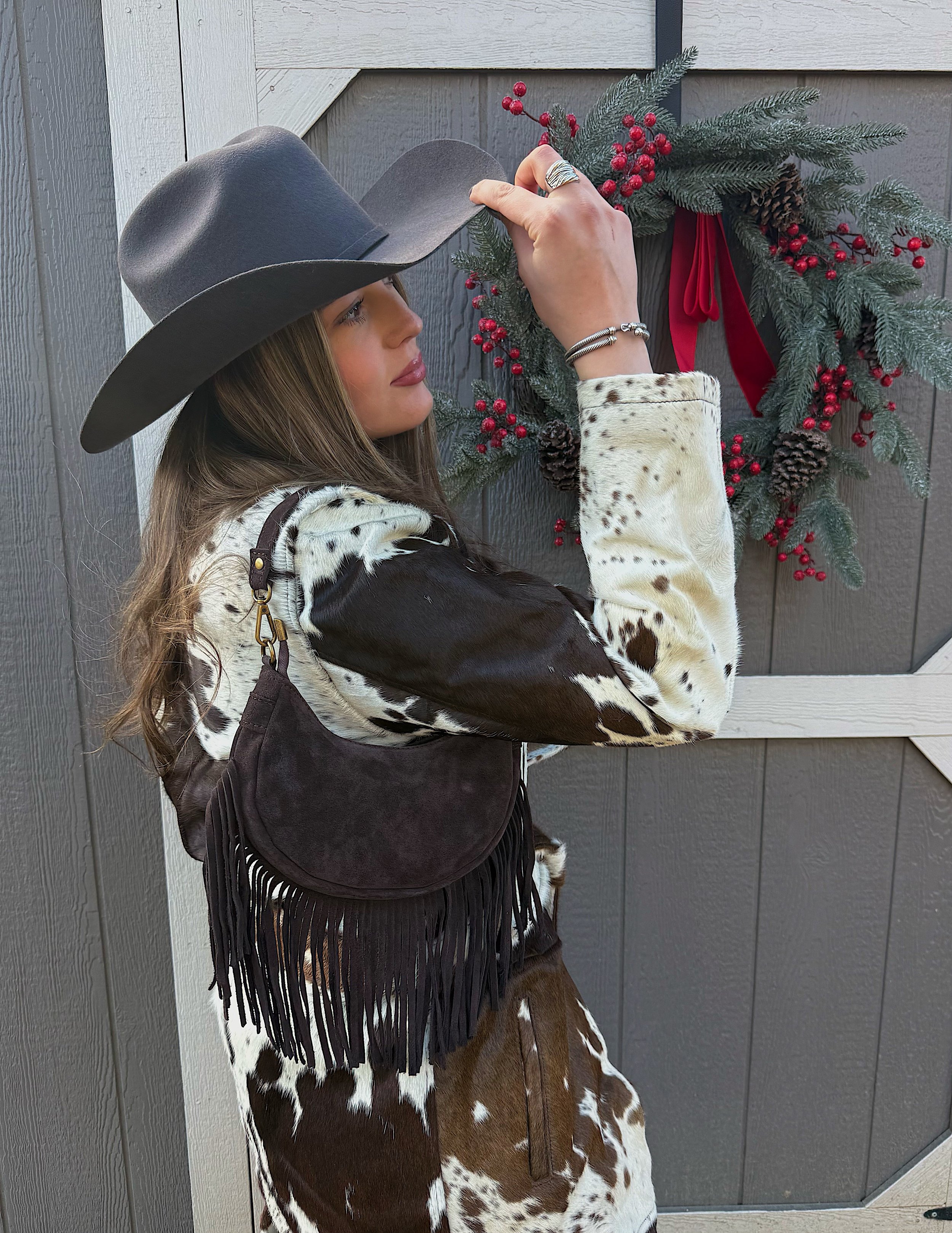 Cowhide Leather Trench