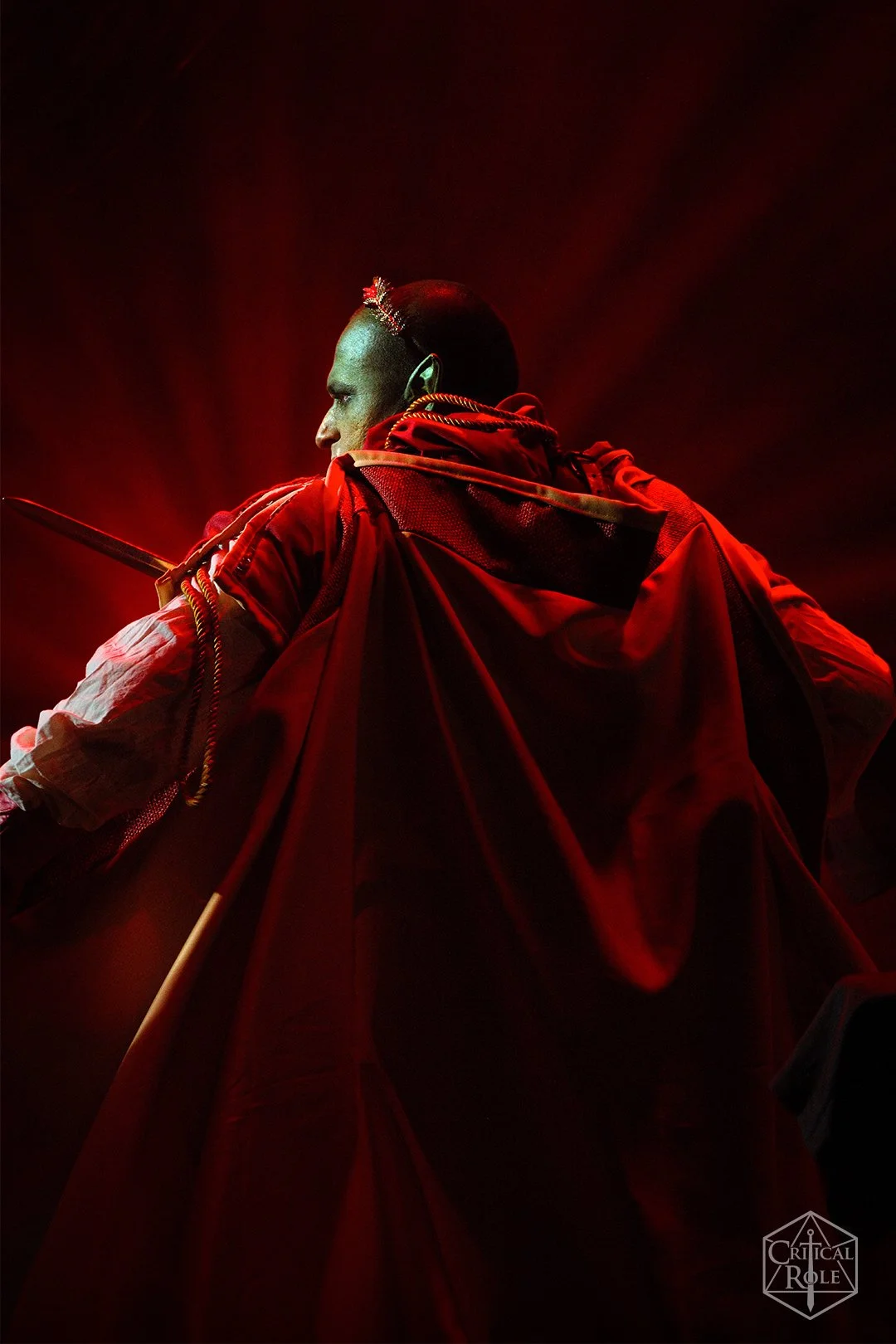 green orc photo with a sword in fantasy pose