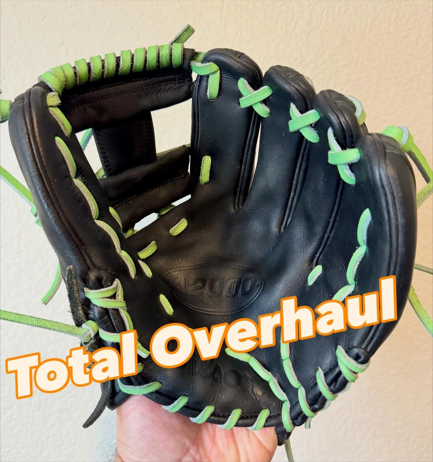 This @wilsonballglove was well-used! A little love gave it a second life! Cleaned, conditioned, blackout dye job, and fresh laces. Ready to go for many more seasons on the diamond!
