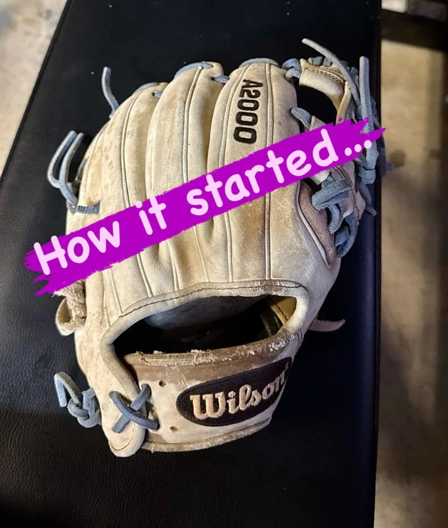 Latest glove recondition: #wilson #a2000 infield glove. Cleaned, conditioned, palm redyed w/ @angelusdirect, relaced w/ @flatbillbaseball. #baseballglove #glovelove