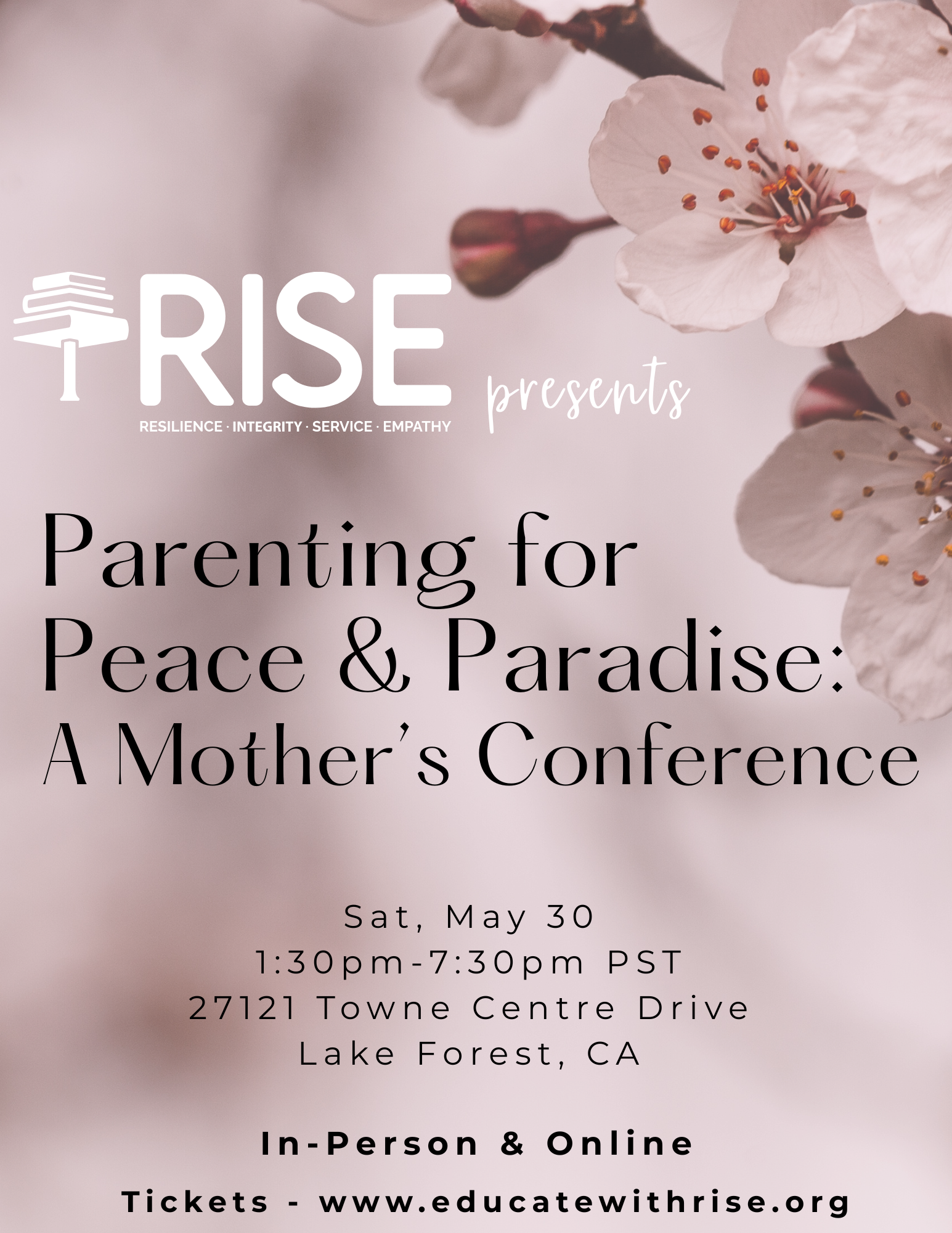 Parenting for Peace and Paradise: A Mother's Conference (In-person and Online options)