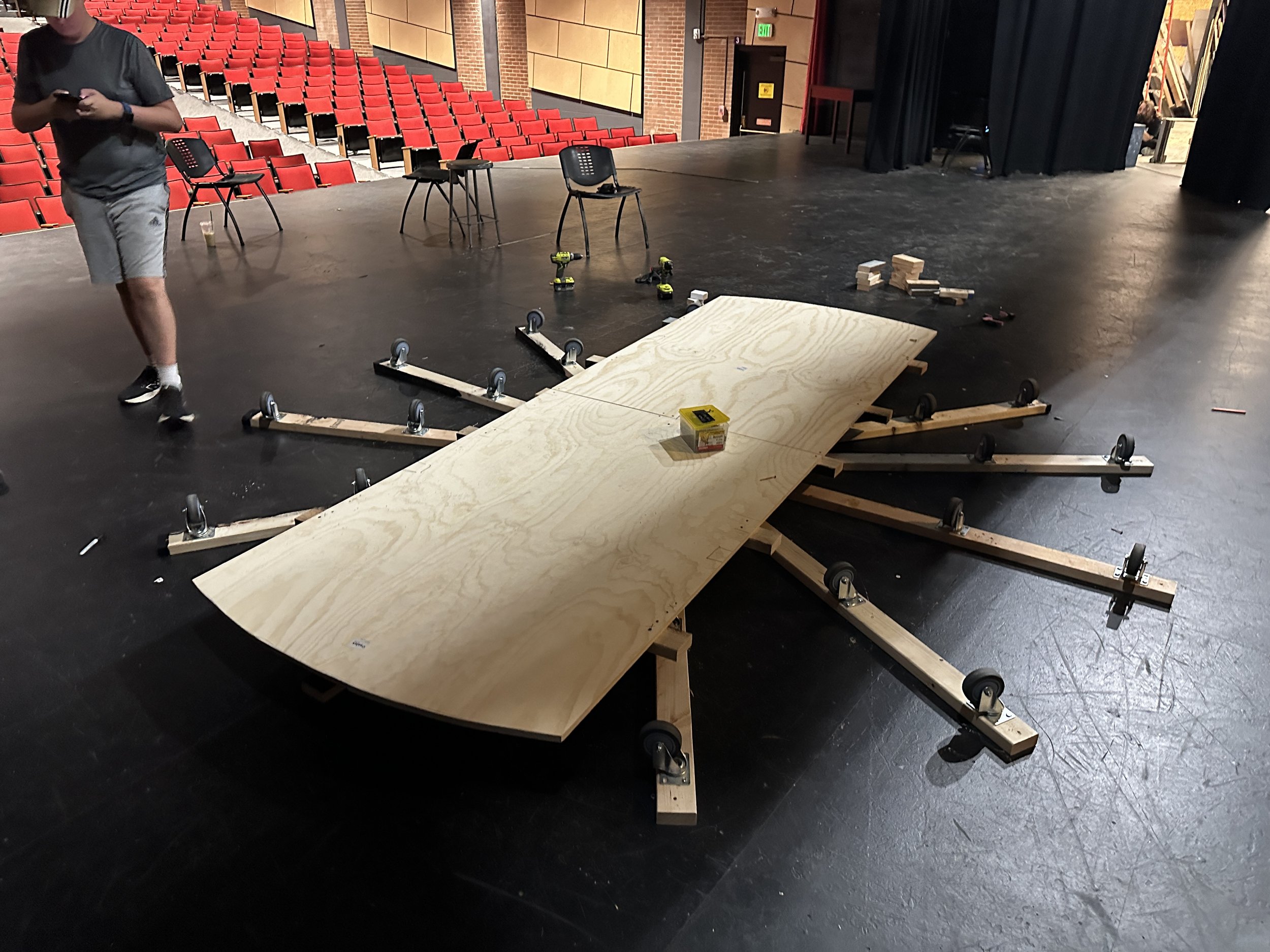 Starting to put on the plywood layer