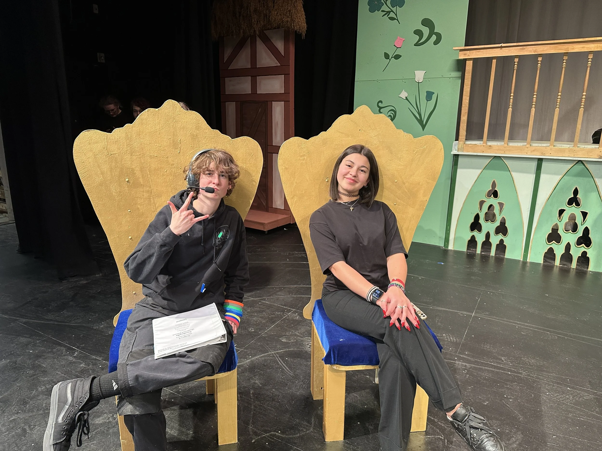 Emma and I on the thrones