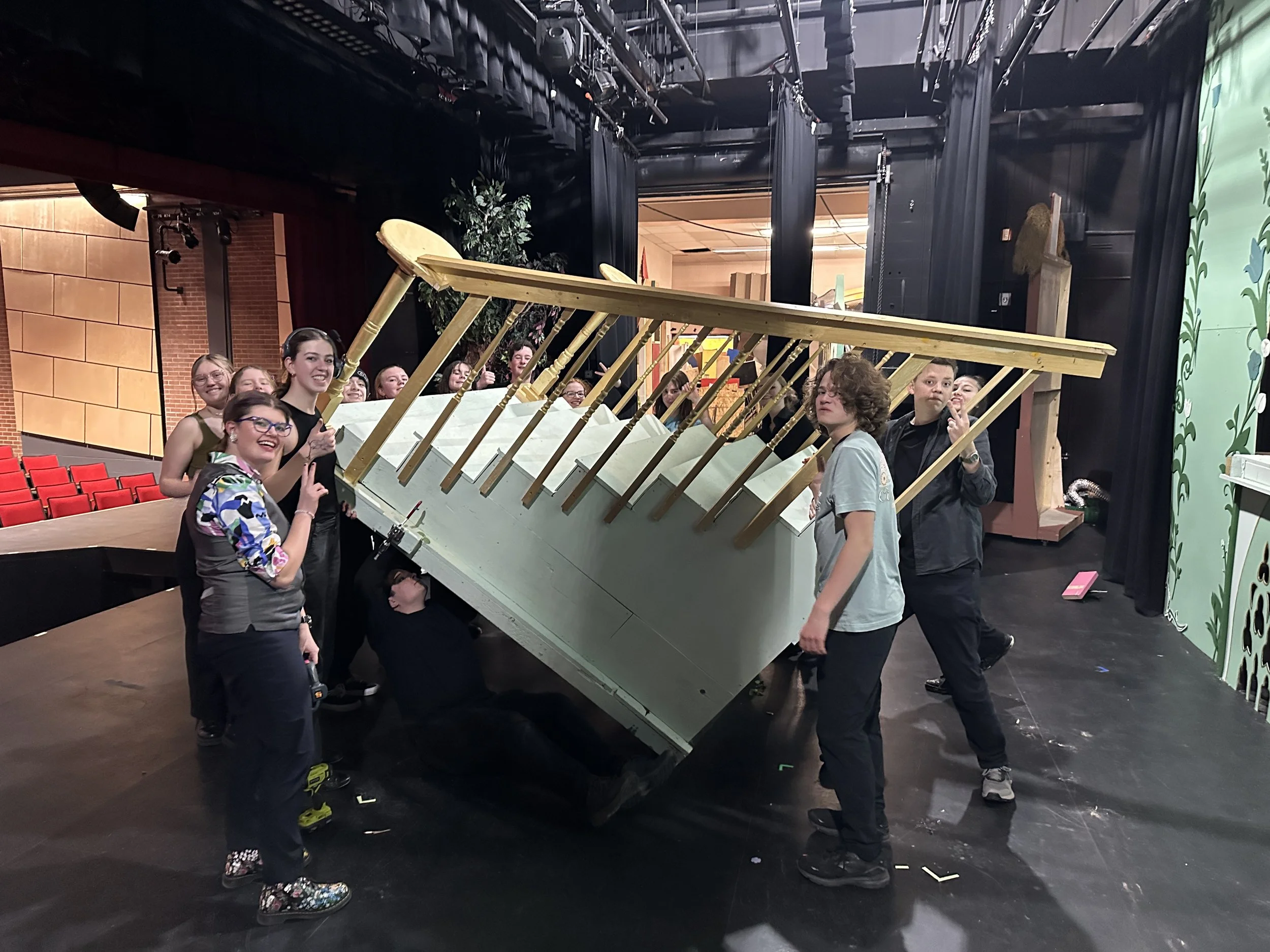 Construction Crew fixing the staircase between shows