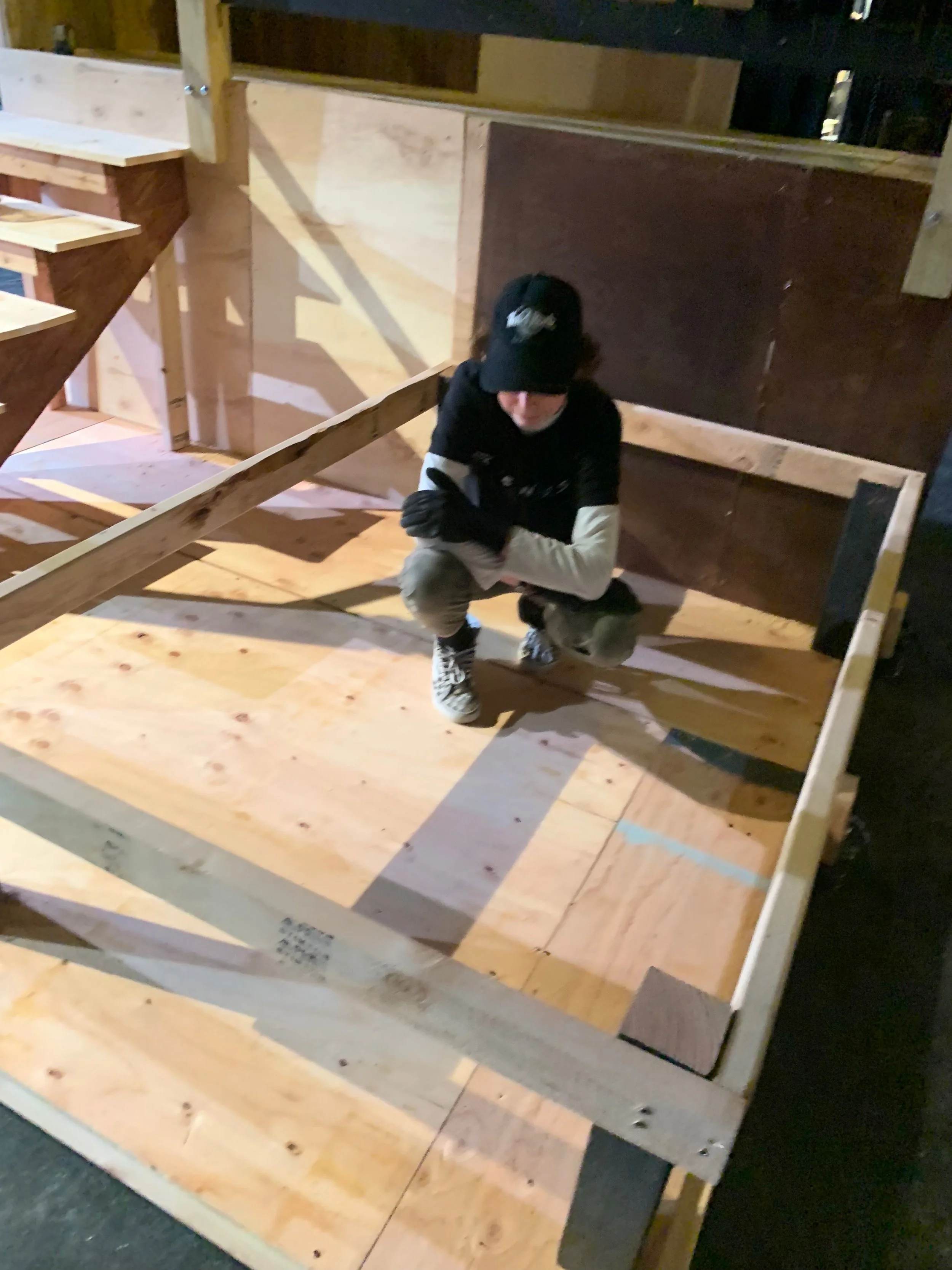 Bed on the house platform