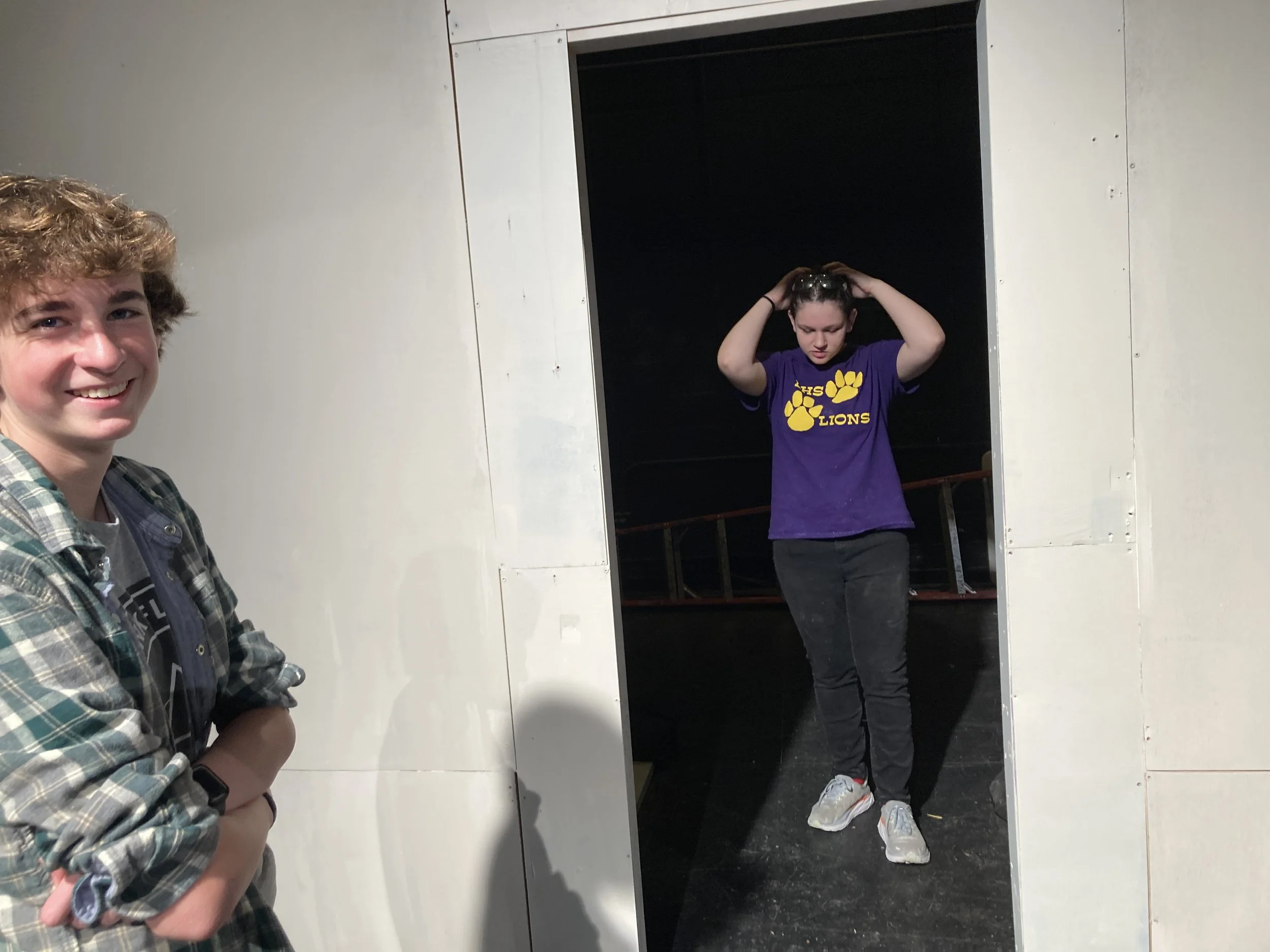 Jillian and I working on the set