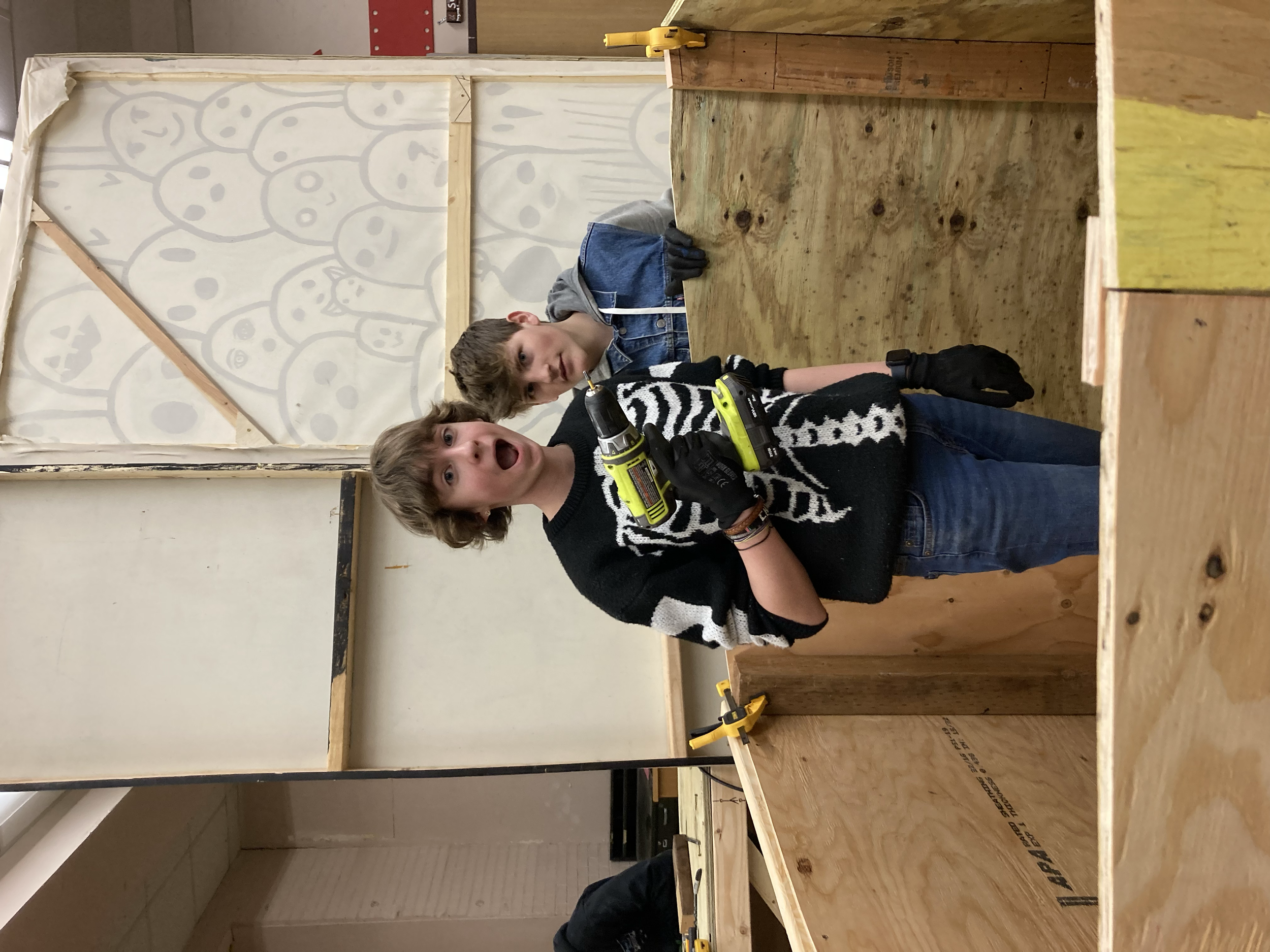 Neo and I working on the Dumpster