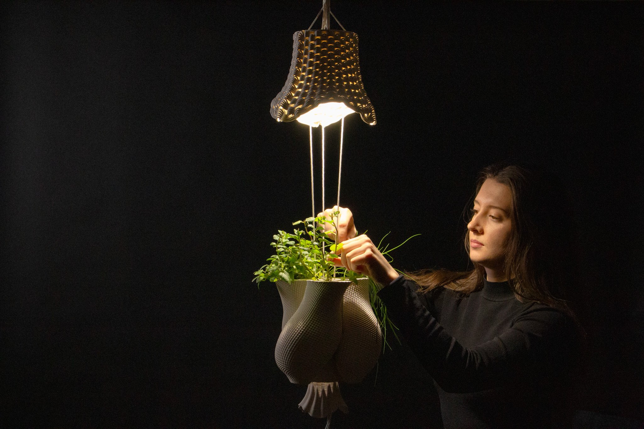 Suspended Light Fixture for Hydroponic Plant Growing