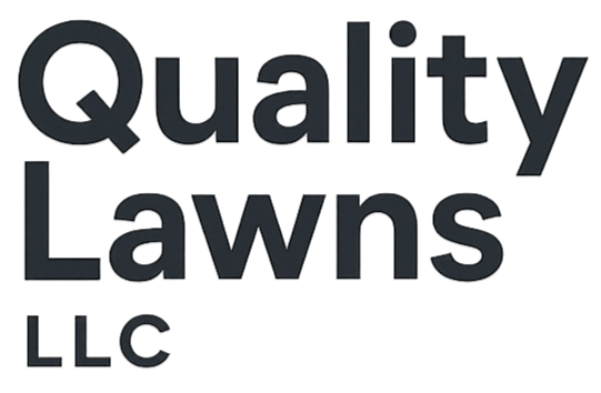 Logo of Quality Lawns LLC with the words 'Quality' and 'Lawns' in large letters and 'LLC' in smaller text.