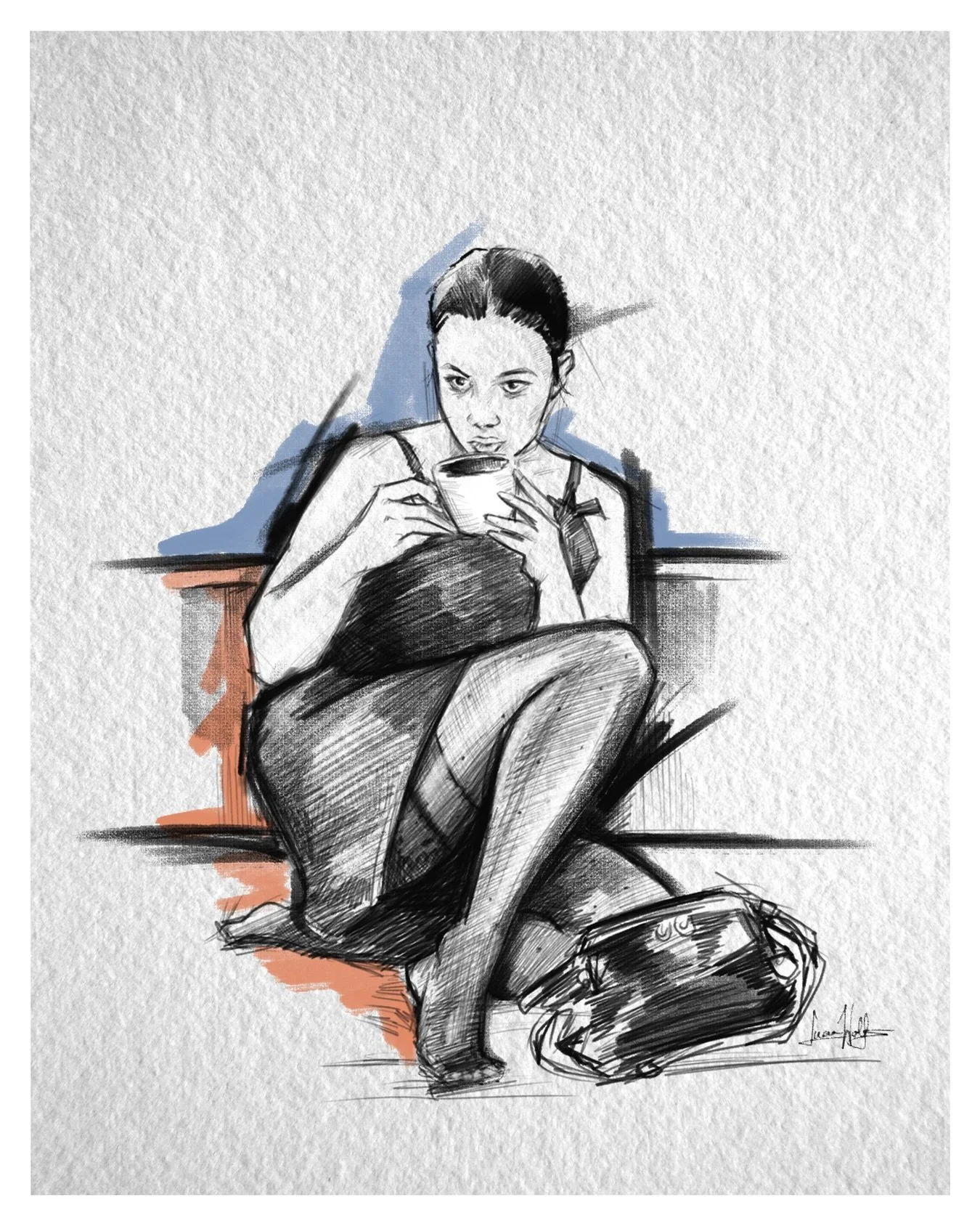 ☕️ Monday Morning Coffee House Ritual. ☕️

Here&rsquo;s to a new week of creativity, curiosity and compassion&hellip;Don&rsquo;t let the bastards get ya down. 

Portrait Featuring: @caileespaeny 🖤 

#artismylife #drawingpeople #caileespaeny #mondayc